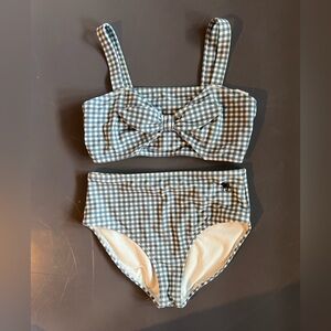 Abercrombie Kids Navy and White Checkered Swimsuit